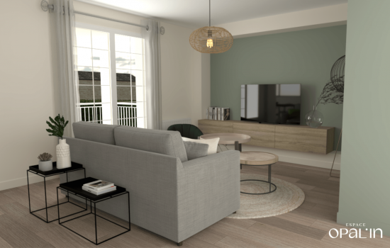 Projet d'architecture d'intérieur pour un salon contemporain et lumineux à Angers